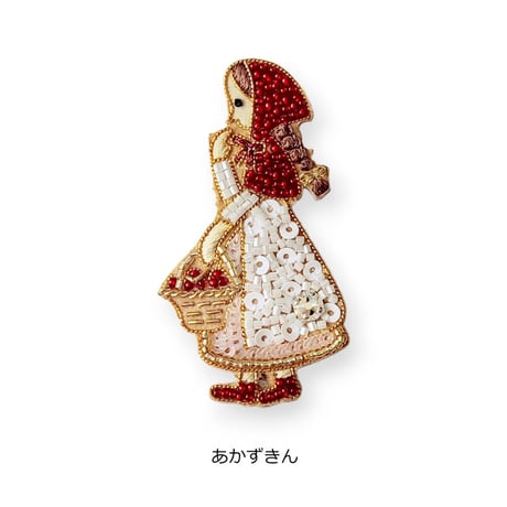 刺繍ステッカー【赤ずきん】