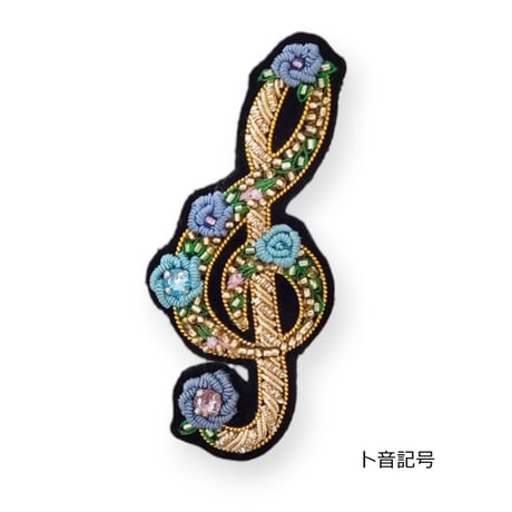 フラワーミュージックブローチ