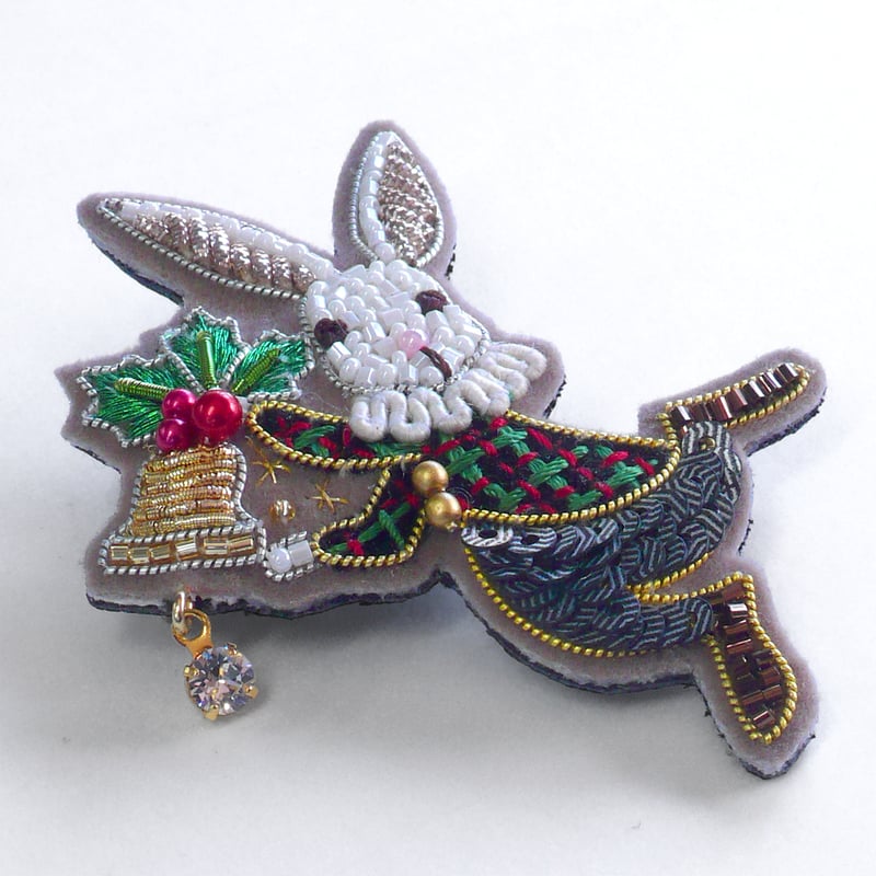 うさぎ　オルゴナイトブローチ 楽天市場】【碌山】 シルバー ターコイズ シードパール うさぎ