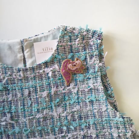 かんたんビーズ刺繍キット　不思議の国のアリス　チェシャ猫のブローチ