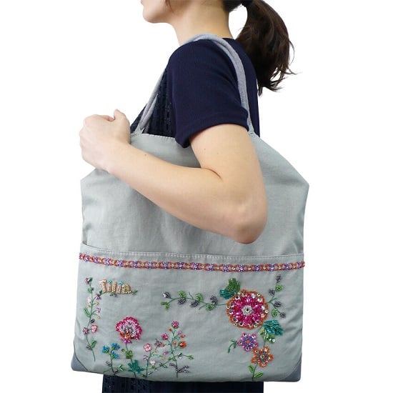 ビーズ刺繍キット】ワイルドフラワーの2WAYバッグ | tilia