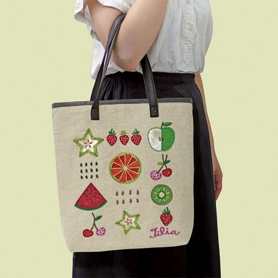 ゴールド ビーズ トートバッグ ビーズ刺繍キット】フルーツのトートバッグ | tilia