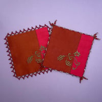 フリンジ刺繍のかんたんコースターキット