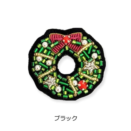 きらめきのリースブローチ