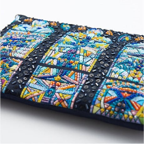 【ビーズ刺繍キット】コクトーのステンドグラス２wayポシェット　※解説動画付き