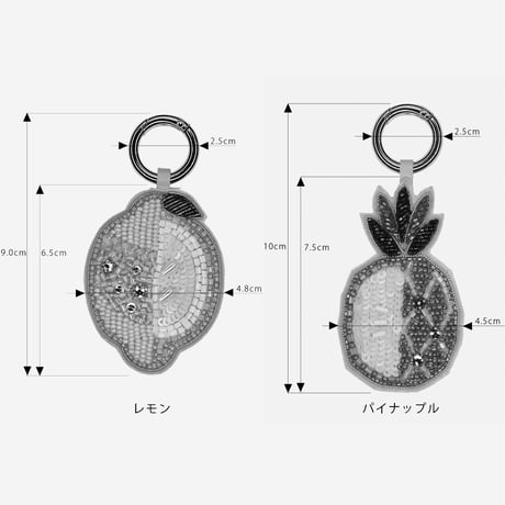 フルーツのバッグチャーム
