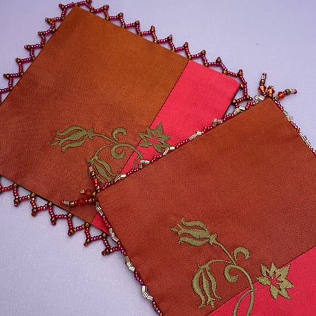 フリンジ刺繍のかんたんコースターキット