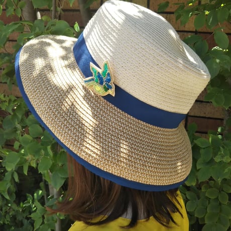かんたんビーズ刺繍キット　青い鳥のブローチ