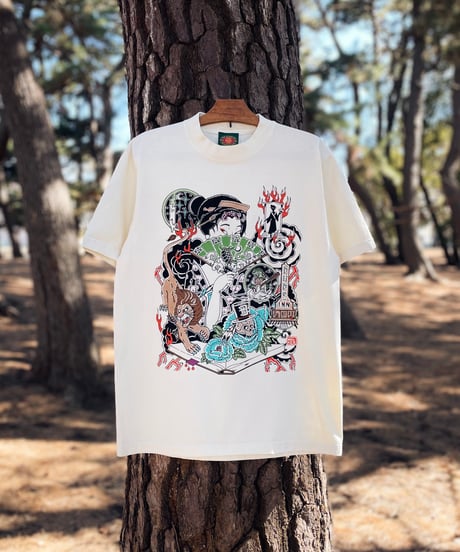 LOGAN WALKER / DUDE INN 　"LADY WITH A  FAN" T-SHIRTS
