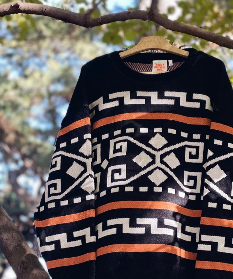 Have a greateful day/dude inジャカード カーディガン HAVE A GRATEFUL DAY / DUDE INN 