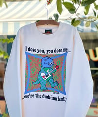 LIONS NYC / DUDE INN　"TRIPPING DINOSAUR" CREWNECK