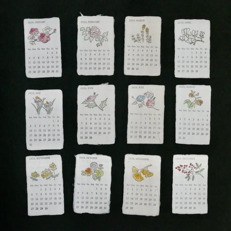 活版印刷 美濃和紙カレンダー 2026　watercolor【数量限定】