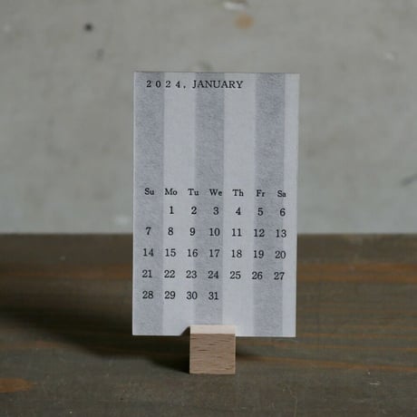【とり・シックの２点セット】活版印刷 美濃和紙カレンダー 2024 【数量限定】