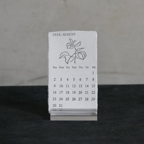 活版印刷 美濃和紙カレンダー 2026　black and white【数量限定】