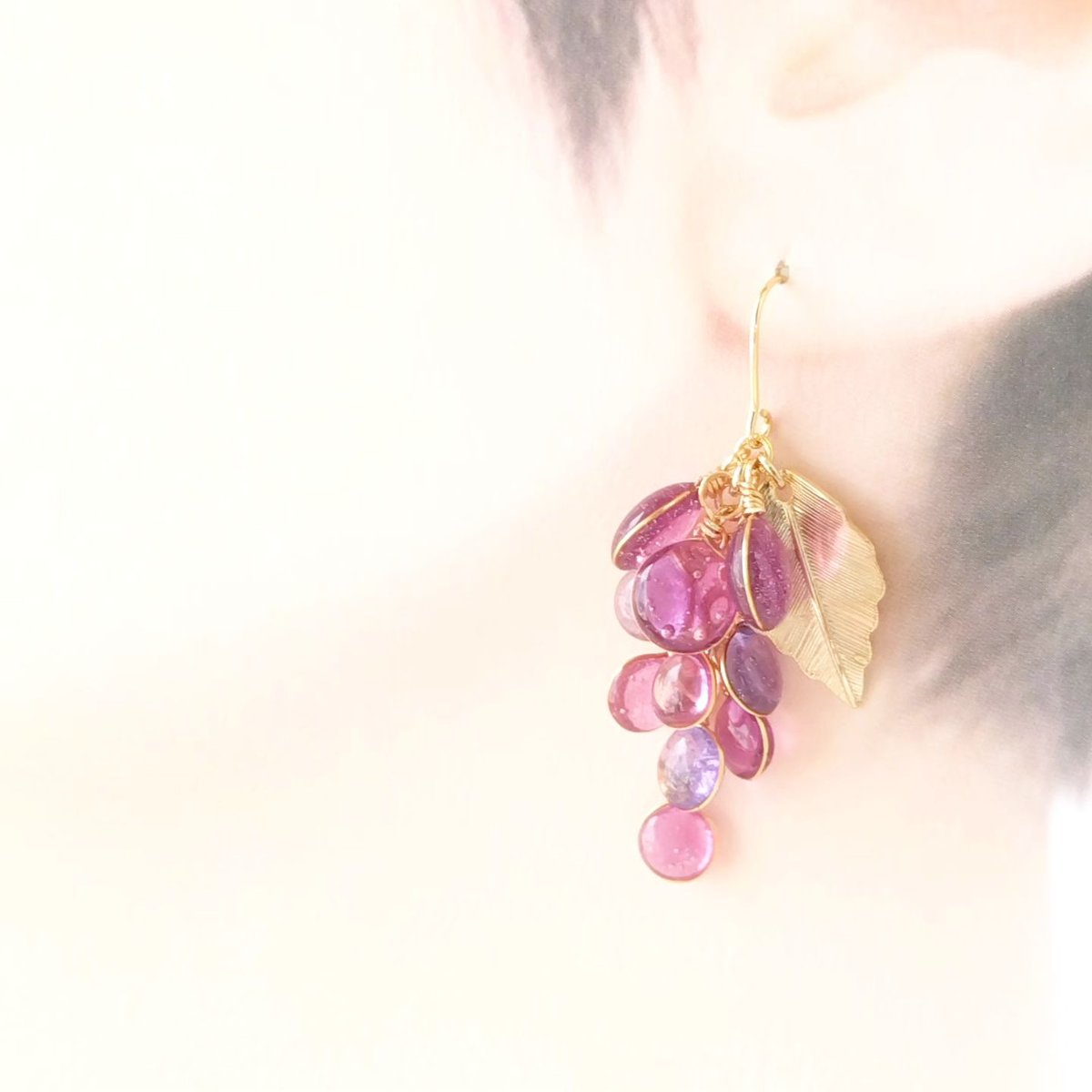 限定2点 】紫葡萄のたわわな実りピアス/イヤリング | TUKIUSAGI