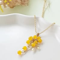 コロコロミモザの実り（オレンジ）　ネックレス（40cmチェーン＋アジャスター5cm）