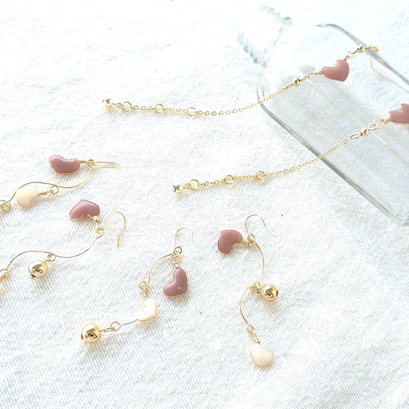 お得なセット】ナチュラルカラーハートセット（ブレスレットとハート