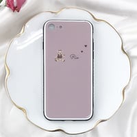 12【Rio】Dusty Color Bear♡【強化ガラスケース】iPhone7/8/SE2共通