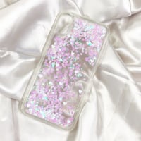 536【Airi】Mini White Heart♡ミニホワイトハート【グリッターケース】iPhoneX/Xs