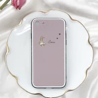 11【Iona】Dusty Color Rabbit♡【強化ガラスケース】iPhone7/8/SE2共通