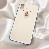529【Ayaka】Girl&Teddy Bear♡【強化ガラスケース】iPhoneX/Xs