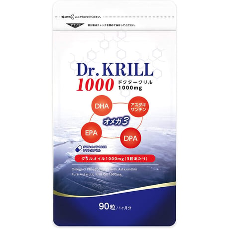 ドクタークリル1000 オメガ3 クリルオイル 1000mg 南極オキアミ サプリメント DHA EPA DPA 30日分