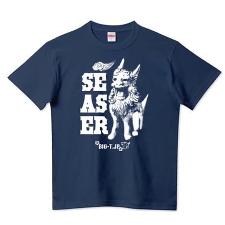 SEASERシーサー Tシャツ01（厚手）5.6oz　インディゴ