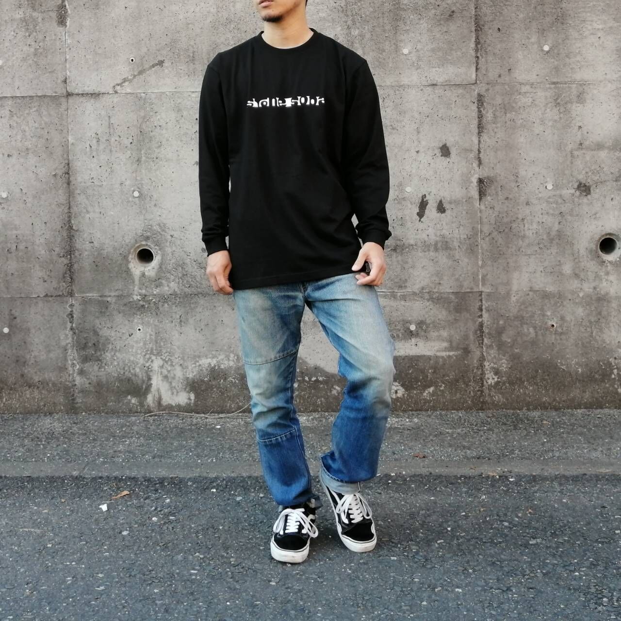 BIG LOGO ストーンソーダ ロングスリーブシャツ ブラック | StoneSoda