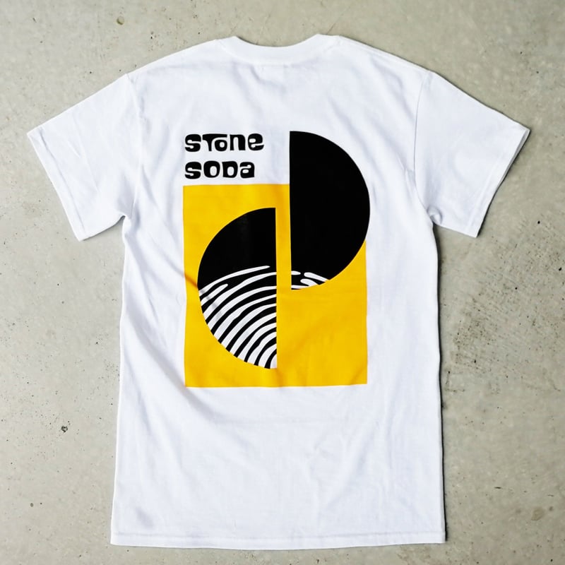 Semicircle ポケットTシャツ ホワイト ボルドー | StoneSoda Semicircle ポケットTシャツ ホワイト ボルドー | StoneSoda