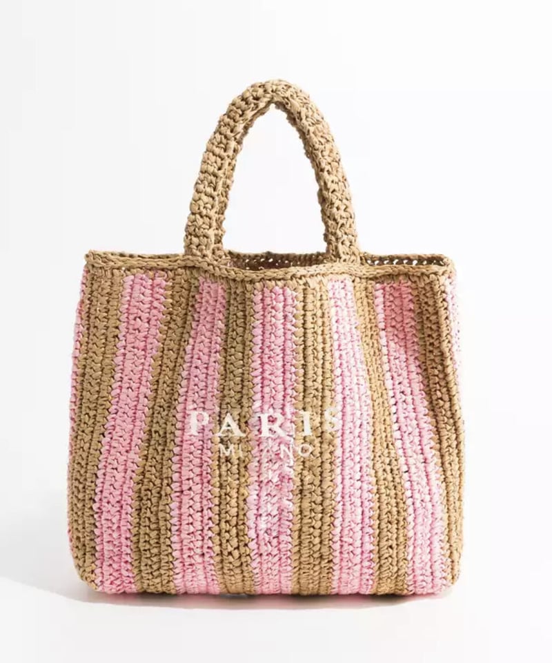 HALLALI paris カゴバッグ　ナチュラル色 PARISロゴカゴバッグ 4色展開 | celeste