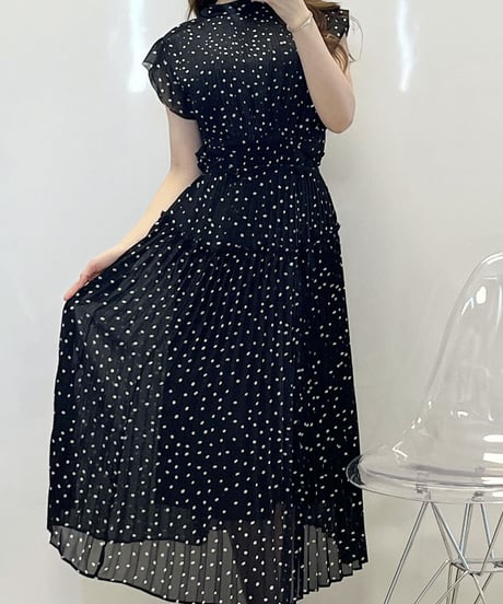 プリーツロングワンピース　4色展開