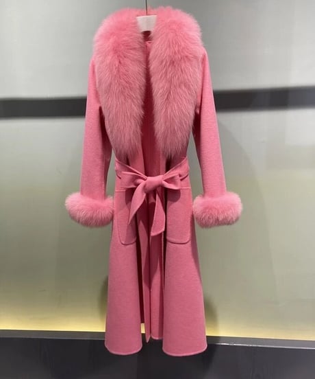 フォックスファーロングコート　5色展開