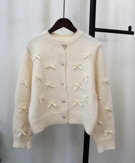 リボンカーディガン　3色展開