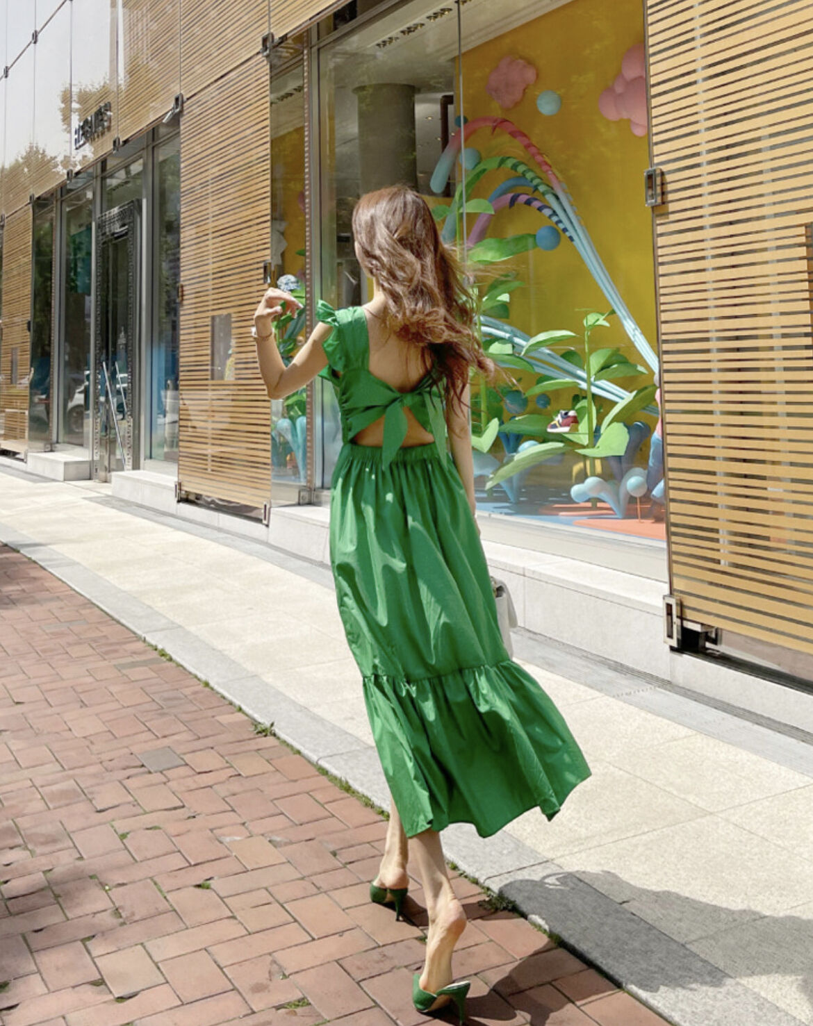 グリーンフリルワンピース | celeste 