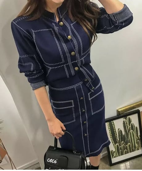 デニムスカートセットアップ　2色展開