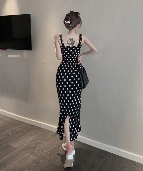 ドットサマーワンピース　2色展開