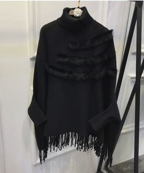 ファーポンチョ 3色展開