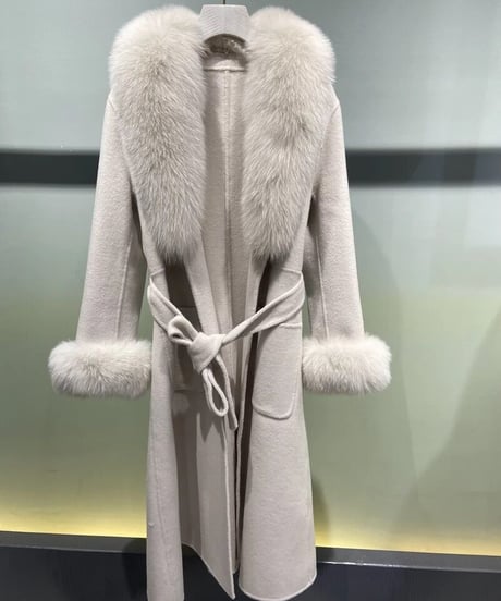 フォックスファーロングコート　5色展開