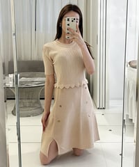 即納♡ニットパッチワークワンピース　2色展開