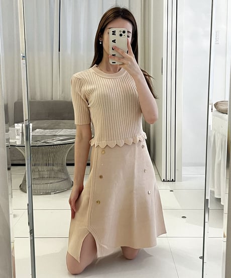 即納♡ニットパッチワークワンピース　2色展開
