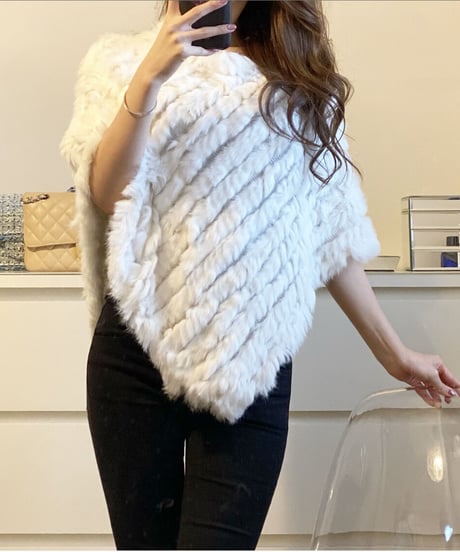 リアルファーポンチョ 7色展開