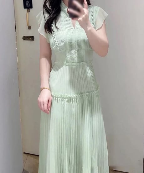 プリーツロングワンピース　4色展開