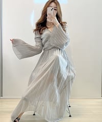 プリーツロングワンピース　2色展開