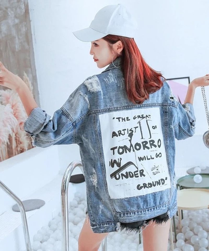 新品タグ付き　rosymonster デニムジャケットライトブルー 2025年最新】rosymonster Gジャン・デニムジャケット