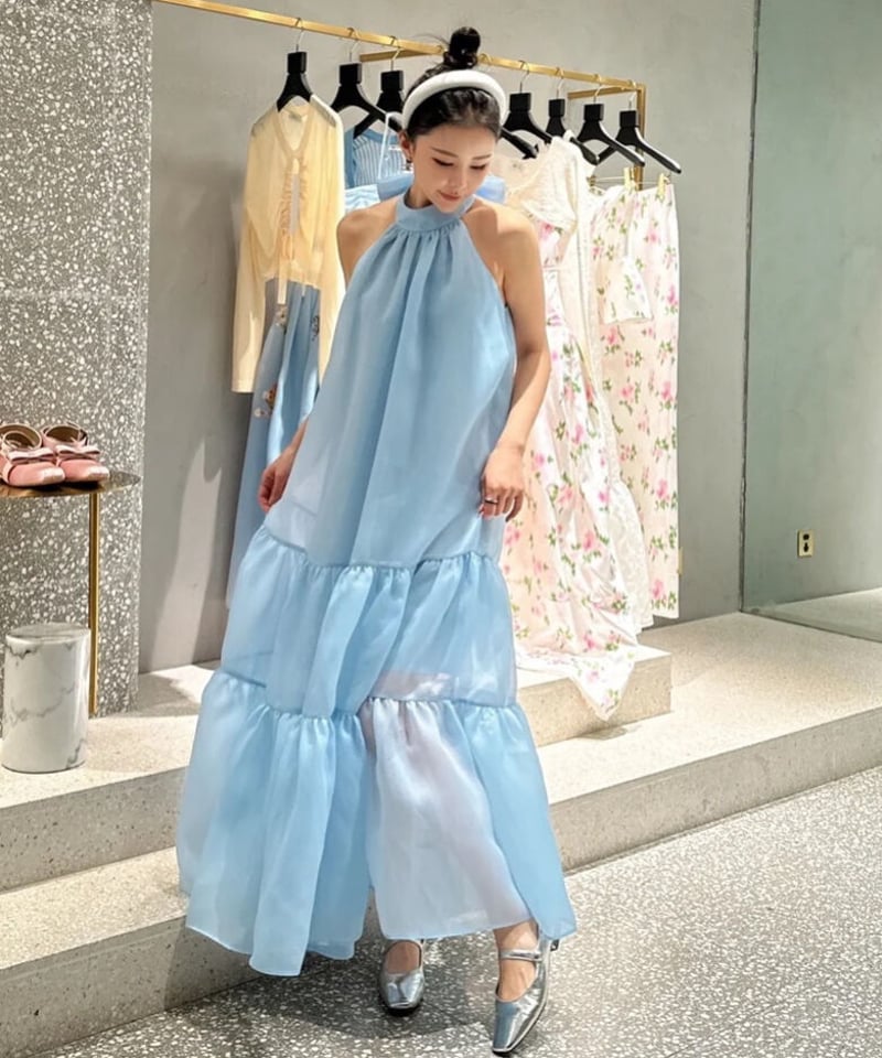 BLUE LABEL ワンピース 34 リボン付き バーバリー・ブルーレーベル リボン付きワンピース