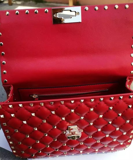 本革スタッズチェーンバッグ　6色展開