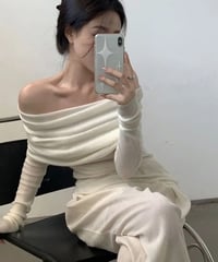 オフショルニットトップス　2色展開