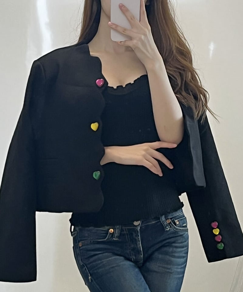 極美品✨Bibiy. AMOUR BLOUSON ジャケットハートボタン