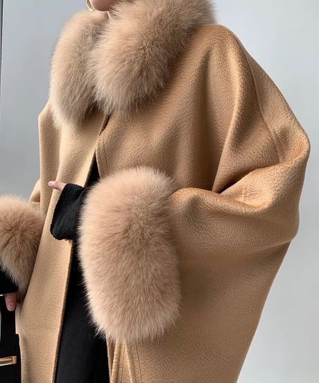 カシミヤウールケープ　3色展開
