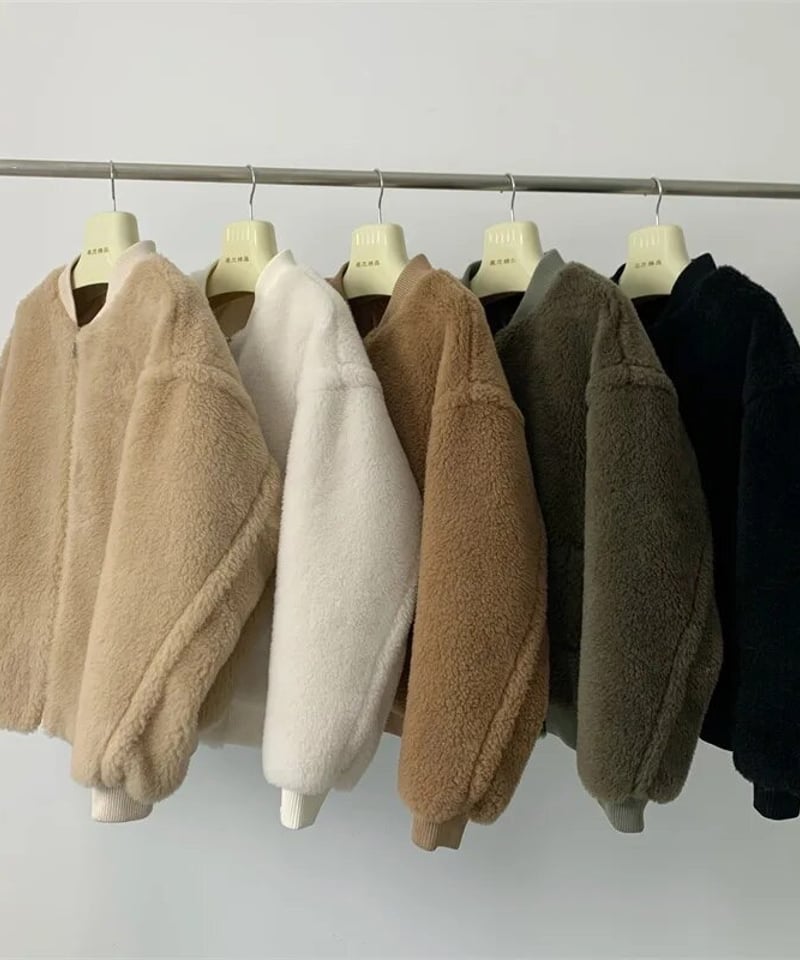 Theory♡シアーボンバージャケット ホワイト Sサイズ テディ